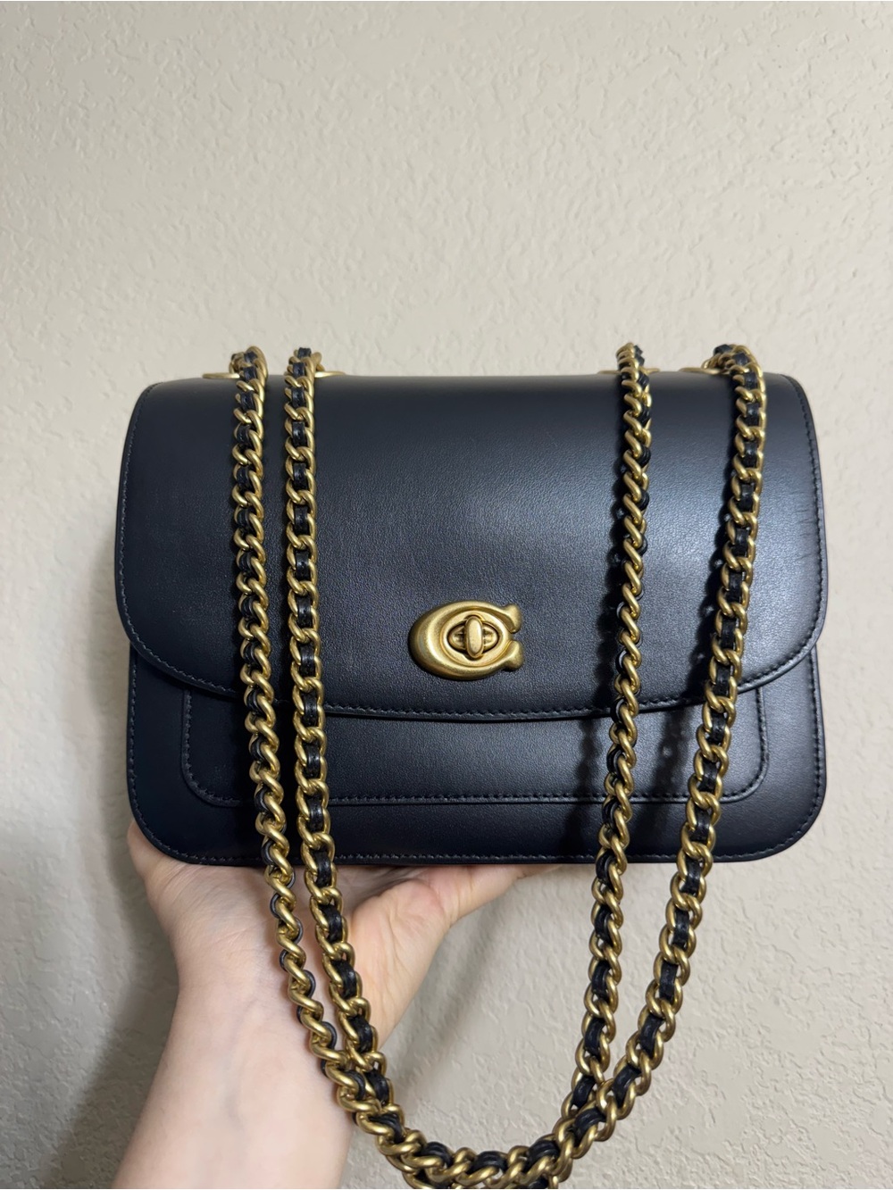 Coach Madison Shoulder Crossbody bag black gold
